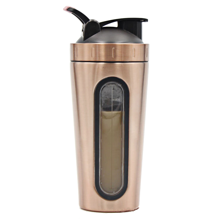 Protein powder shaker bottle with window
