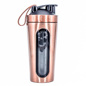 Stainless steel shaker bottle with window