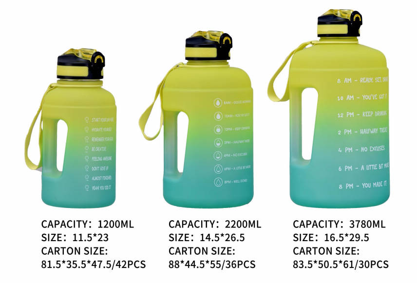 1200-2200-3780ml water jug